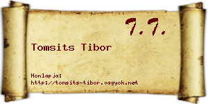Tomsits Tibor névjegykártya